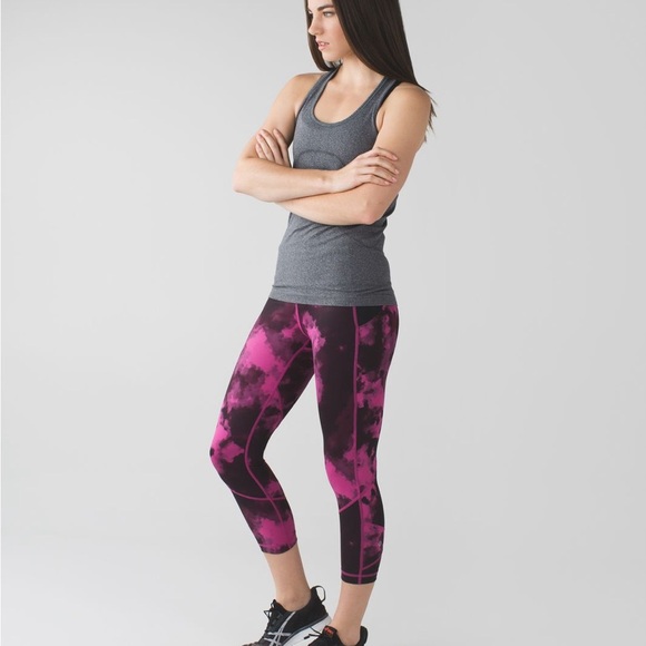 Lululemon Pace Revival Crop Pink and Black Patterned Leggings - Picture 13 of 16